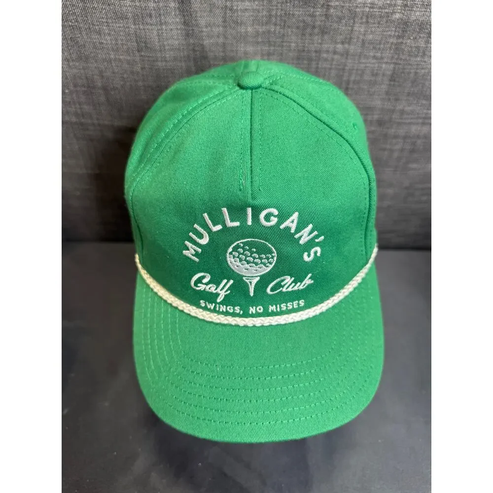 Mulligans Golf Club Green Rope Hat Retro 5-Panel Snapback Mighty Fine Cap